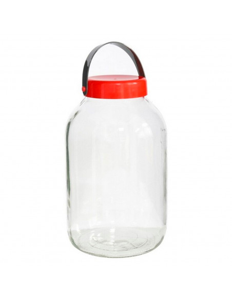 Tarro de cristal con tapa y asa flexible, frasco, bote cilíndrico, garrafa, botella multiusos, encurtidos, salazones, pastas, 5