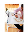 Tradineur - Mesa auxiliar plegable ajustable con ranura para tablets, regulable en altura e inclinación. Multifuncional, ideal p