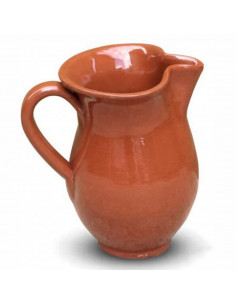 Jarra de barro para servir vino, cerveza, recipiente con asa y pico vertedor, diseño tradicional, cafeterías, bares, hogar, 20 c