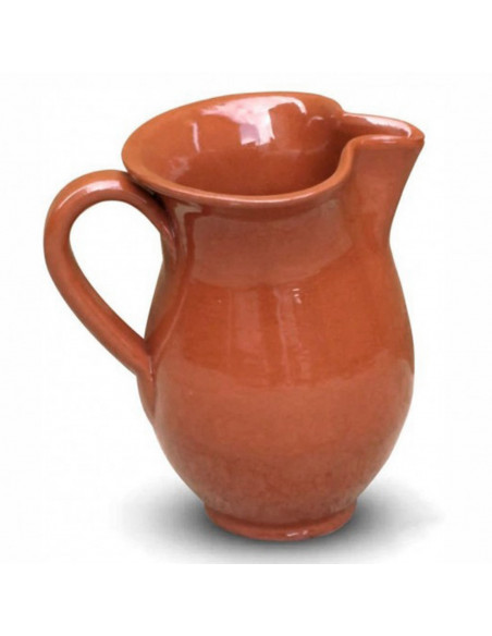 Jarra de barro para servir vino, cerveza, recipiente con asa y pico vertedor, diseño tradicional, cafeterías, bares, hogar, 20 c