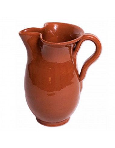 Jarra de barro para servir vino, cerveza, recipiente con asa y pico vertedor, diseño tradicional, cafeterías, bares, hogar, 20 c