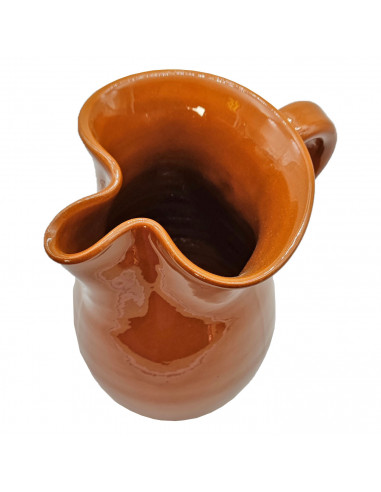 Jarra de barro para servir vino, cerveza, recipiente con asa y pico vertedor, diseño tradicional, cafeterías, bares, hogar, 20 c