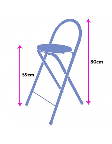 Taburete metálico plegable con asiento de madera, respaldo tubular, reposapiés, banqueta, silla, interior, cocina, hogar, color