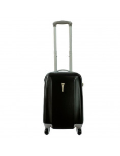 Tradineur - Maleta de viaje rígida 4 ruedas de abs, trolley, dura y ligera, cerradura de combinación numérica, estudiantes (Negr