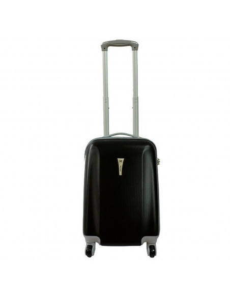 Tradineur - Maleta de viaje rígida 4 ruedas de abs, trolley, dura y ligera, cerradura de combinación numérica, estudiantes (Negr