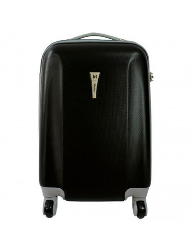 Tradineur - Maleta de viaje rígida 4 ruedas de abs, trolley, dura y ligera, cerradura de combinación numérica, estudiantes (Negr