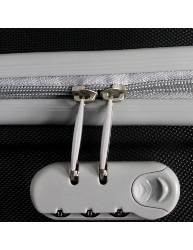 Tradineur - Maleta de viaje rígida 4 ruedas de abs, trolley, dura y ligera, cerradura de combinación numérica, estudiantes (Negr