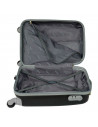 Tradineur - Maleta de viaje rígida 4 ruedas de abs, trolley, dura y ligera, cerradura de combinación numérica, estudiantes (Negr