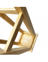 Tradineur - Taburete cuadrado alto de madera natural sin tratar, banqueta de barra de bar con reposapiés, cocina, estable y robu