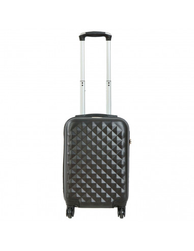 Tradineur - Maleta de viaje rígida, diseño de rombos, 4 ruedas de abs, trolley, dura y ligera, cerradura de combinación numérica