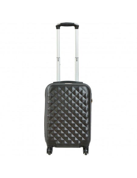 Tradineur - Maleta de viaje rígida, diseño de rombos, 4 ruedas de abs, trolley, dura y ligera, cerradura de combinación numérica