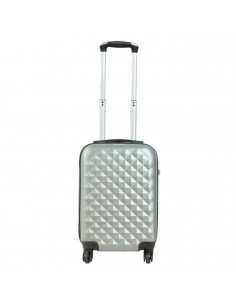 Tradineur - Maleta de viaje rígida, diseño con rombos, 4 ruedas de abs, trolley, dura y ligera, cerradura de combinación numéric