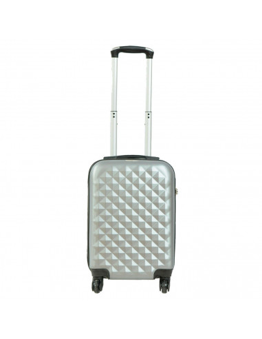 Tradineur - Maleta de viaje rígida, diseño con rombos, 4 ruedas de abs, trolley, dura y ligera, cerradura de combinación numéric
