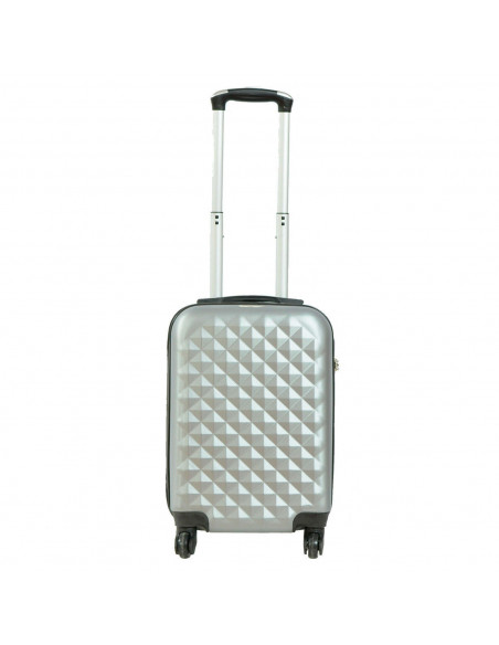 Tradineur - Maleta de viaje rígida, diseño con rombos, 4 ruedas de abs, trolley, dura y ligera, cerradura de combinación numéric