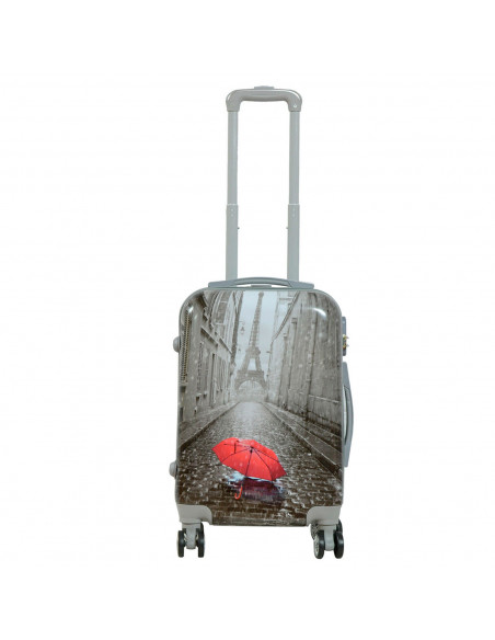 Tradineur - Maleta de viaje rígida, diseño París, 4 ruedas de abs, trolley, dura y ligera, cerradura de combinación numérica, 52
