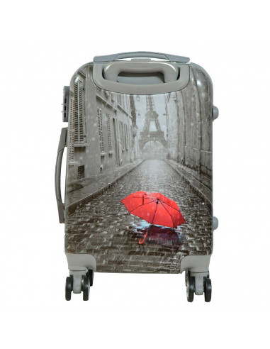 Tradineur - Maleta de viaje rígida, diseño París, 4 ruedas de abs, trolley, dura y ligera, cerradura de combinación numérica, 52