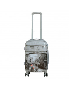 Tradineur - Maleta de viaje rígida, diseño Venecia, 4 ruedas de abs, trolley, dura y ligera, cerradura de combinación numérica,