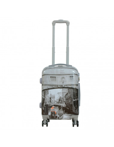 Tradineur - Maleta de viaje rígida, diseño Venecia, 4 ruedas de abs, trolley, dura y ligera, cerradura de combinación numérica,