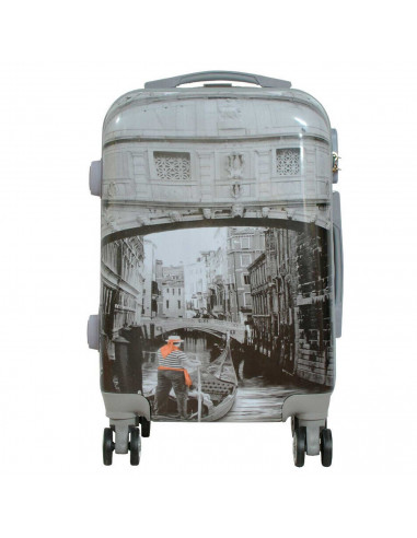 Tradineur - Maleta de viaje rígida, diseño Venecia, 4 ruedas de abs, trolley, dura y ligera, cerradura de combinación numérica,