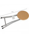 Taburete plegable multiusos con asiento de madera y estructura metálica, banqueta con reposapiés, cocina, salón, camping, 45 x 3