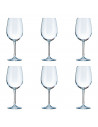 Tradineur - Set de 6 copas de vino, cristal liso, modelo La Cave, diseño clásico, sofisticado y elegante, aptas para lavavajilla