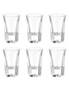 Luminarc - Set de 6 vasos de chupito de cristal, modelo spirit bar, base gruesa, aptos para lavavajillas, servir licores, celebr