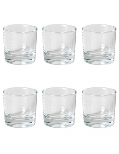 Set de 6 vasos de chupito de cristal, modelo vasik, base gruesa, aptos para lavavajillas, servir licores, celebraciones, fiestas