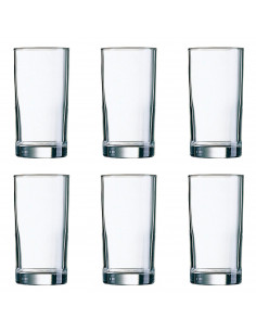 Arcoroc - Set de 6 vasos de cristal templado, modelo Princesa, extra-resistentes, base gruesa, servir licores, bebidas, fiestas