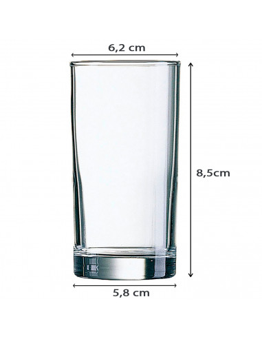Arcoroc - Set de 6 vasos de cristal templado, modelo Princesa, extra-resistentes, base gruesa, servir licores, bebidas, fiestas