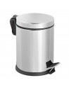 Cubo de basura metálico con pedal, papelera cilíndrica de metal para baño, cocina, aseo u oficina (12 litros, 35,5 x 24,5 x 31 c