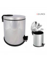 Cubo basura metálico con pedal, papelera cilíndrica de metal para baño, cocina, aseo u oficina (20 litros, 35,5 x 31,5 x 40 cm)