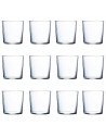 Tradineur - Set de 12 vasos de cristal modelo Ruta, vasos clásicos para agua, bebidas, resistentes, aptos para lavavajillas (36