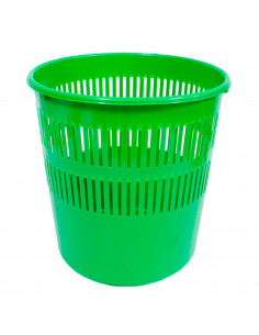 Tradineur - Papelera de plástico con rejilla 28 x 27 cm, cubo de basura multiuso para oficina, hogar (Color surtido)
