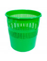 Tradineur - Papelera de plástico con rejilla 28 x 27 cm, cubo de basura multiuso para oficina, hogar (Color surtido)