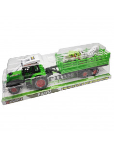 Tractor con remolque de juguete, ruedas de fricción, vehículo de granja con animales, regalo para niños, cumpleaños, navidad, ju