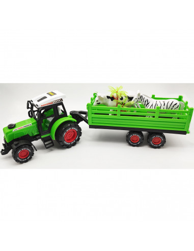 Tractor con remolque de juguete, ruedas de fricción, vehículo de granja con animales, regalo para niños, cumpleaños, navidad, ju