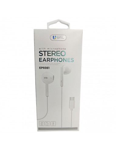 Auriculares para móvil, sonido estéreo, micrófono y cable de 1,2 m, conexión tipo C, cascos compatibles con Xiaomi, Huawei, Sams