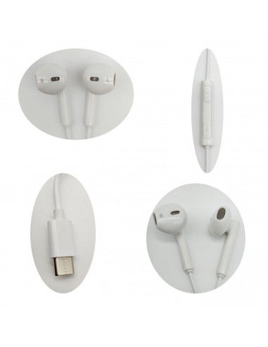 Auriculares para móvil, sonido estéreo, micrófono y cable de 1,2 m, conexión tipo C, cascos compatibles con Xiaomi, Huawei, Sams