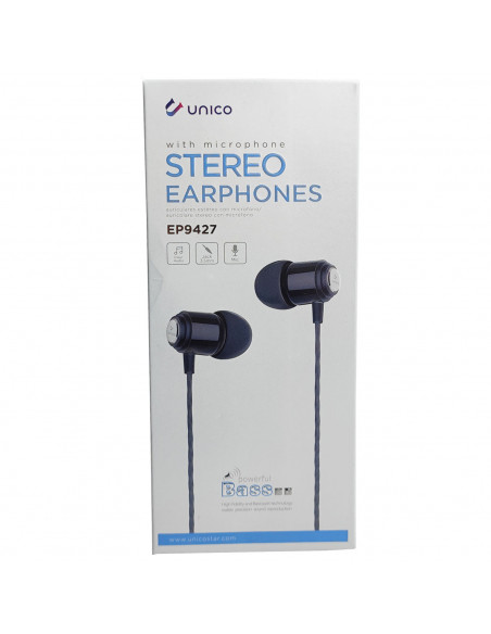 Auriculares estéreo de móvil con micrófono y cable de 1,2 m, conexión jack 3.5 mm, cascos compatibles con Xiaomi, Huawei, Samsun