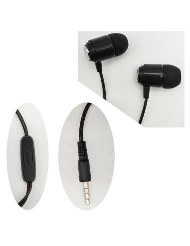 Auriculares estéreo de móvil con micrófono y cable de 1,2 m, conexión jack 3.5 mm, cascos compatibles con Xiaomi, Huawei, Samsun