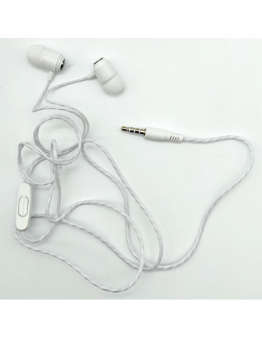 Auriculares de móvil estéreo con micrófono y cable de 1,2 m, conexión jack 3.5 mm, cascos compatibles con Xiaomi, Huawei, Samsun