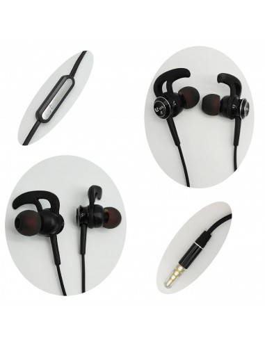 Auriculares de deporte para móvil, micrófono y cable de 1,2 m, conexión jack 3.5 mm, cascos compatibles con Xiaomi, Huawei, Sams