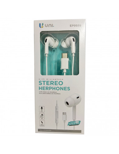 Auriculares de móvil con micrófono, estéreo, cable de 1,2 m, conexión tipo C, cascos compatibles con Xiaomi, Huawei, Samsung, So