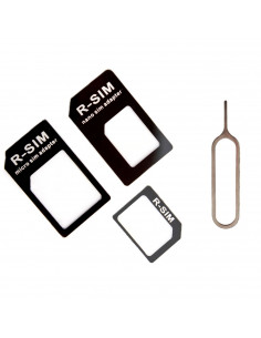 Set de tres adaptadores de nano-sim a micro-sim a sim estándar, incluye aguja para colocar la sim, móvil, compatible con Xiaomi,