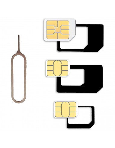 Set de tres adaptadores de nano-sim a micro-sim a sim estándar, incluye aguja para colocar la sim, móvil, compatible con Xiaomi,