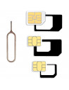 Set de tres adaptadores de nano-sim a micro-sim a sim estándar, incluye aguja para colocar la sim, móvil, compatible con Xiaomi,