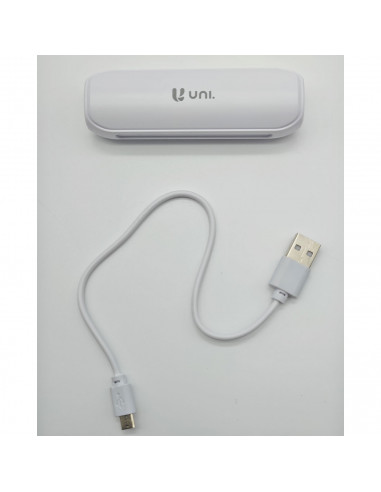 Batería externa blanca 2600 mAh, 1.0A, cable micro-USB, indicador carga LED, móvil, tablet, mp3, e-book, compatible con Xiaomi,