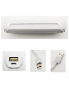 Batería externa blanca 2600 mAh, 1.0A, cable micro-USB, indicador carga LED, móvil, tablet, mp3, e-book, compatible con Xiaomi,