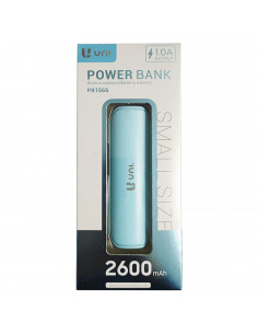 Batería externa azul 2600 mAh, 1.0A, cable micro-USB, indicador carga LED, móvil, tablet, mp3, e-book, compatible con Xiaomi, Hu