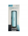 Batería externa azul 2600 mAh, 1.0A, cable micro-USB, indicador carga LED, móvil, tablet, mp3, e-book, compatible con Xiaomi, Hu